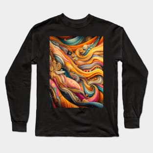 Vibrant Vistas: Celebrating Indian Elegance through Sari Textiles, Rajput Paintings, and More Long Sleeve T-Shirt